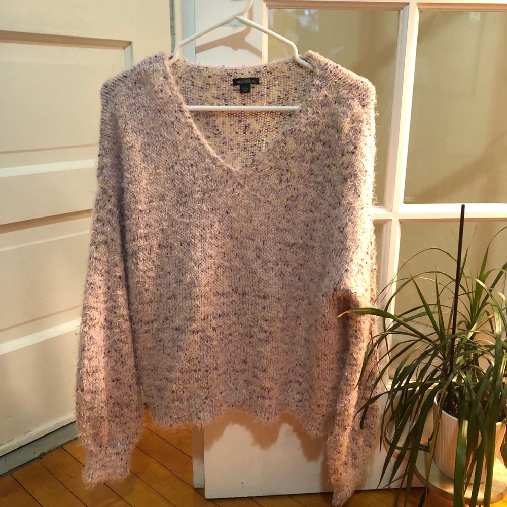 Light purple eyelash fuzzy sweater
